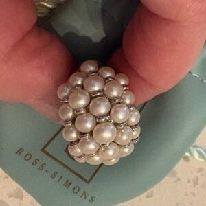 Ross-Simons Pearl and Silver Ring